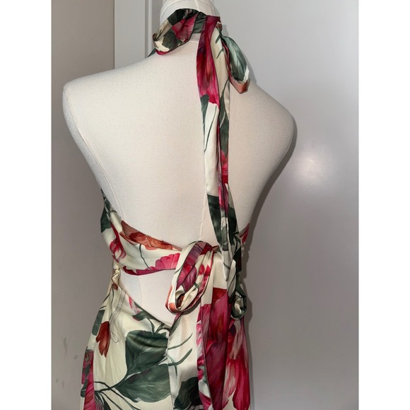 Pepper Mayo Yellow Floral Halter Neck Mini Dress - Picture 4 of 9